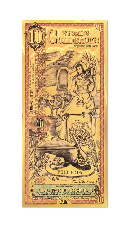 10 Wyoming Goldback | Aurum Gold Foil Note (24k)