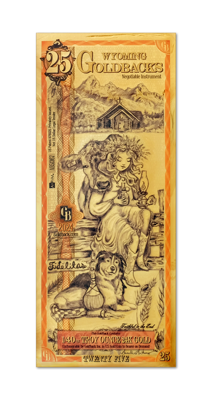 25 Wyoming Goldback | Aurum Gold Foil Note (24k)