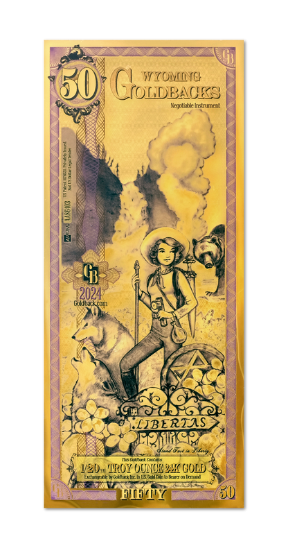 50 Wyoming Goldback | Aurum Gold Foil Note (24k)