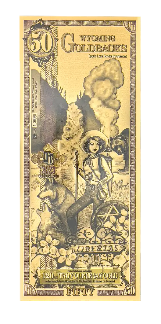 2023 50 Wyoming Goldback front