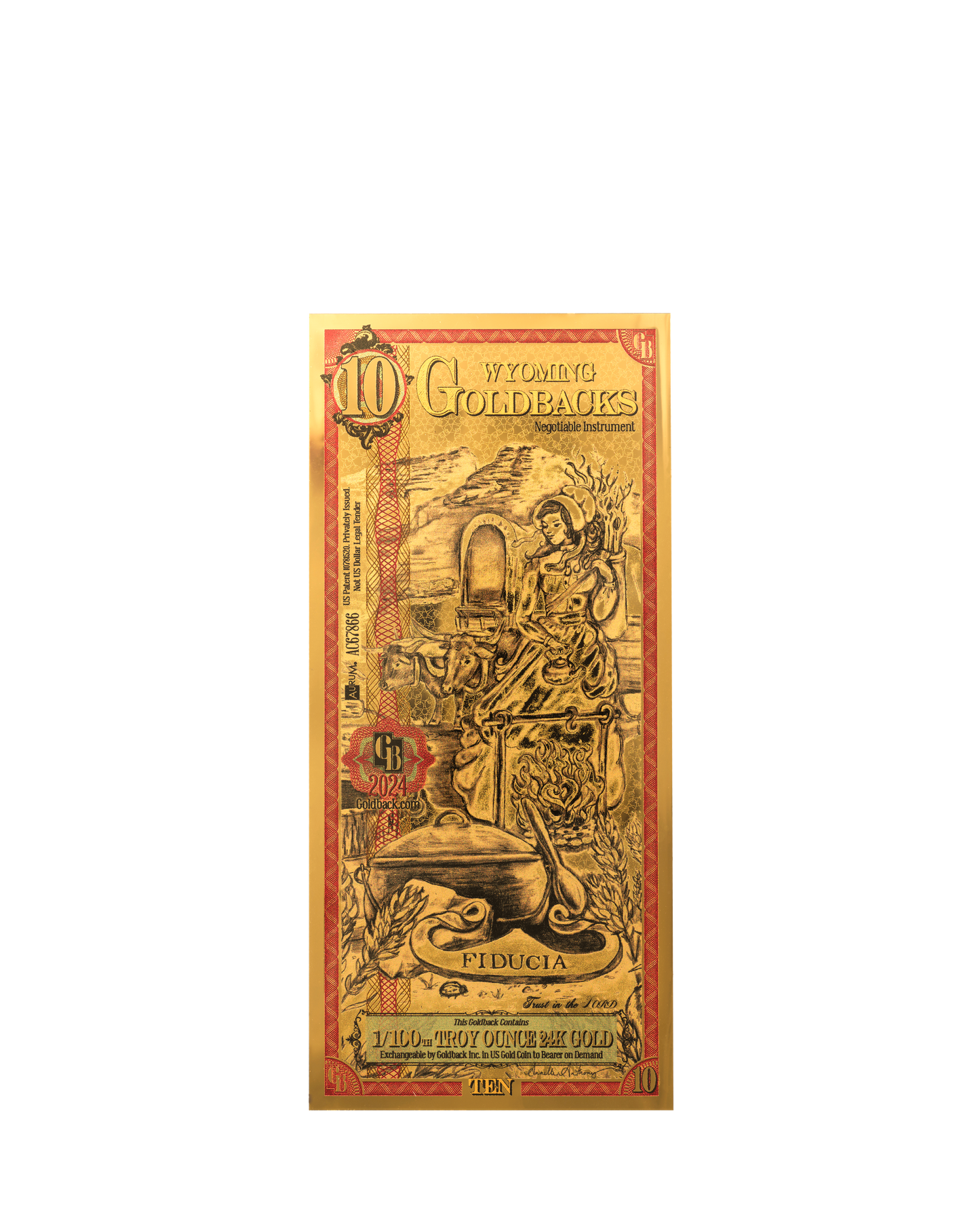 10 Wyoming Goldback | Aurum Gold Foil Note (24k)