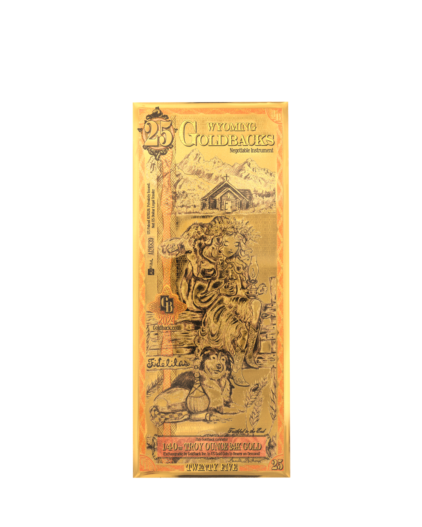 25 Wyoming Goldback | Aurum Gold Foil Note (24k)