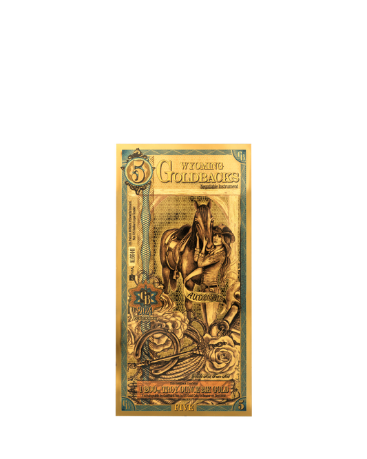 5 Wyoming Goldback | Aurum Gold Foil Note (24k)