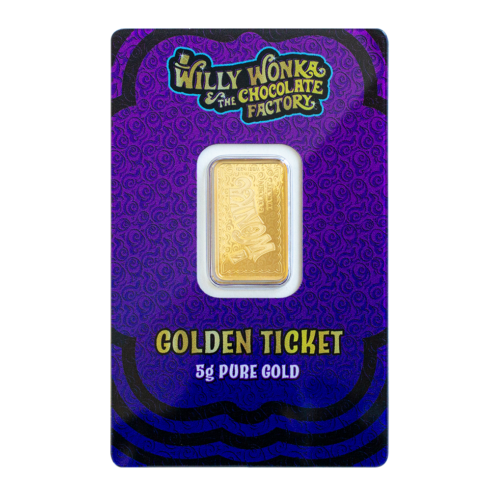 Willy Wonka® - 5g Pure Gold Bar PAMP (Golden Ticket)