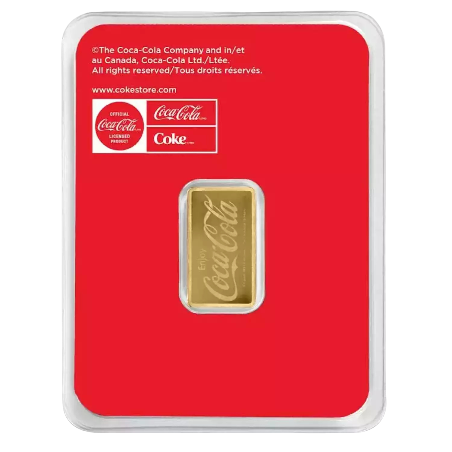 Coca-Cola half gram gold bar sealed pack back