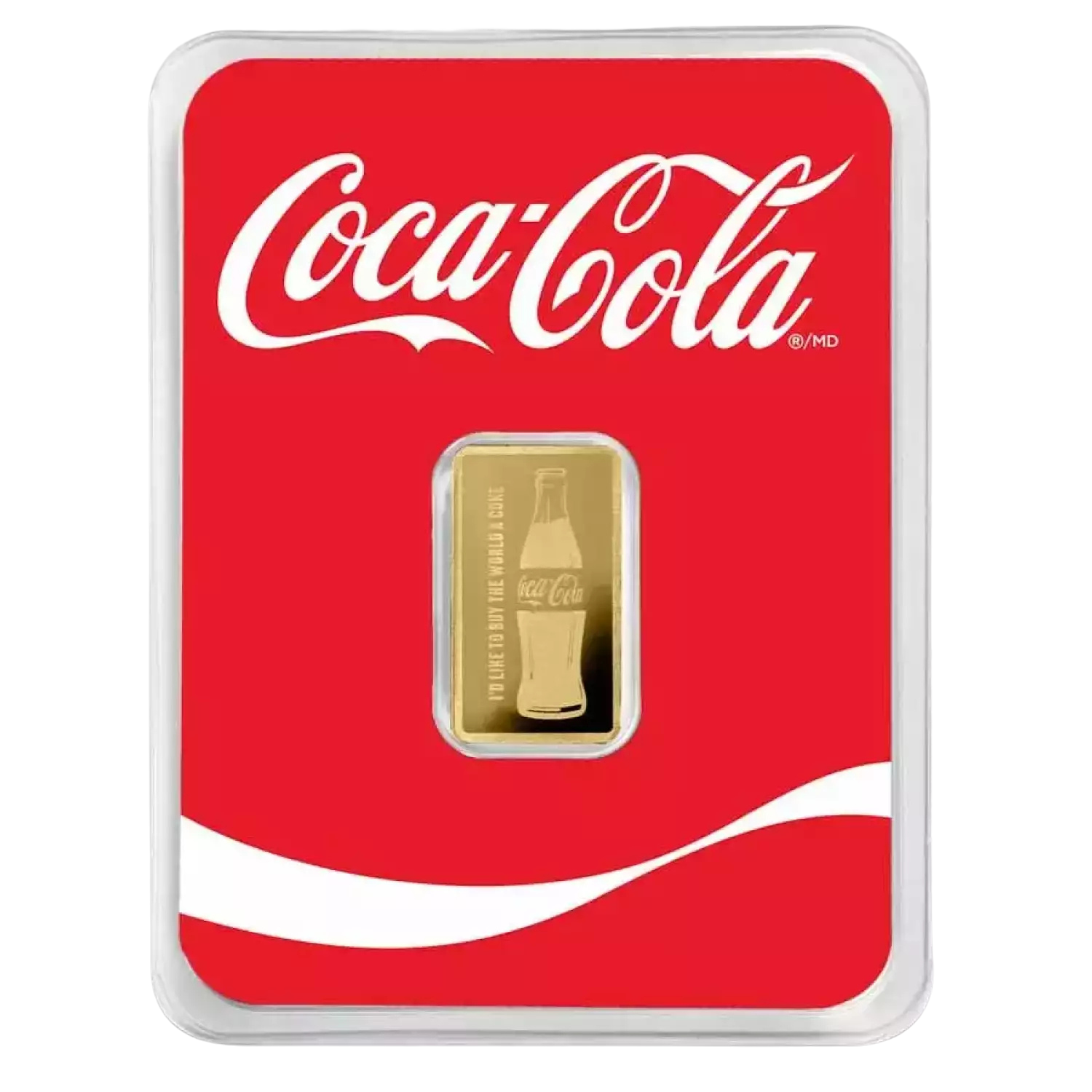 Coca-Cola half gram gold bar sealed pack front