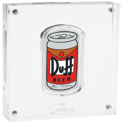 2019 The Simpsons™ – Duff Beer 1oz Silver Proof Coin
