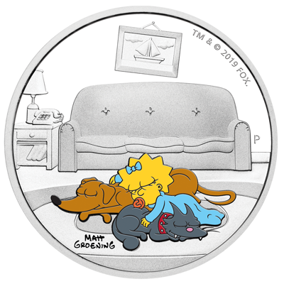 2019 The Simpsons™ – Maggie Simpson 1oz Silver Proof Coin