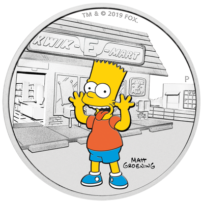 2019 The Simpsons™ – Bart Simpson 1oz Silver Proof Coin