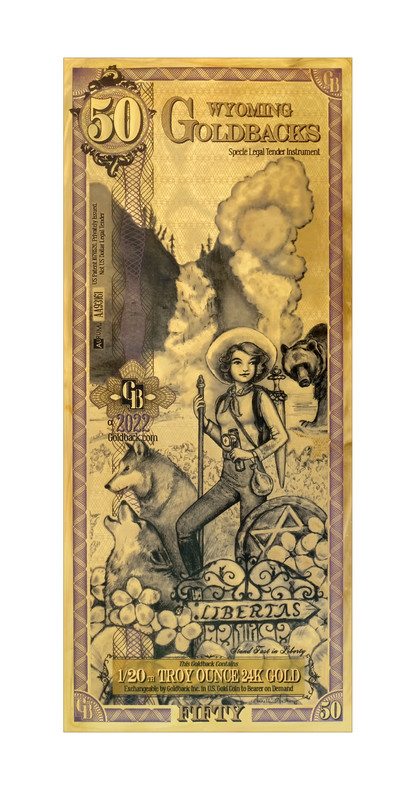 50 Wyoming Goldback | Aurum Gold Foil Note (24k)