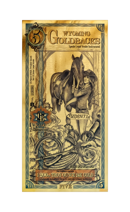 5 Wyoming Goldback | Aurum Gold Foil Note (24k)