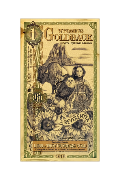 1 Wyoming Goldback | Aurum Gold Foil Note (24k)