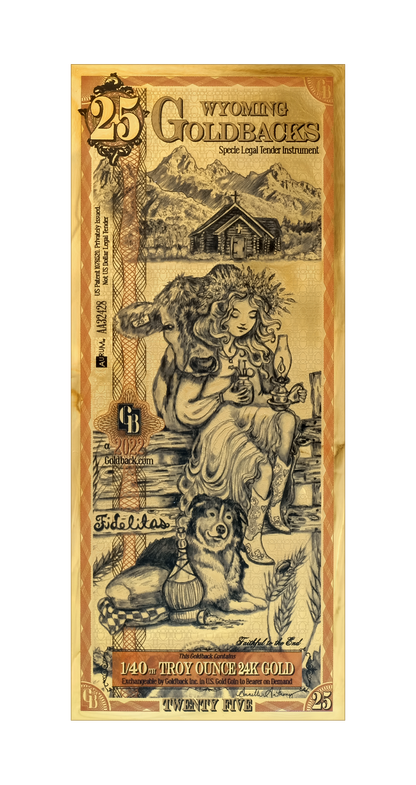 25 Wyoming Goldback | Aurum Gold Foil Note (24k)