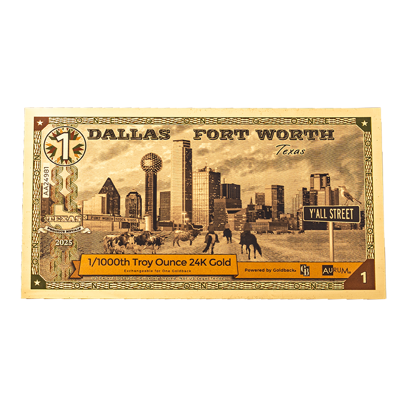 1 Dallas Fort Worth Texas Goldback