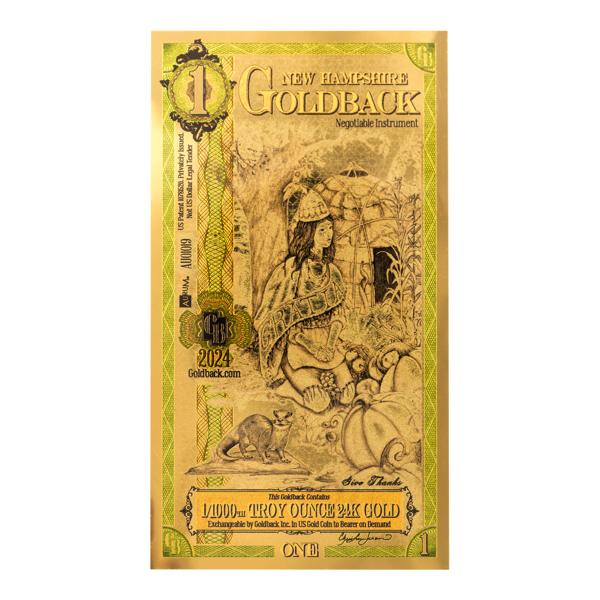 1 New Hampshire Goldback