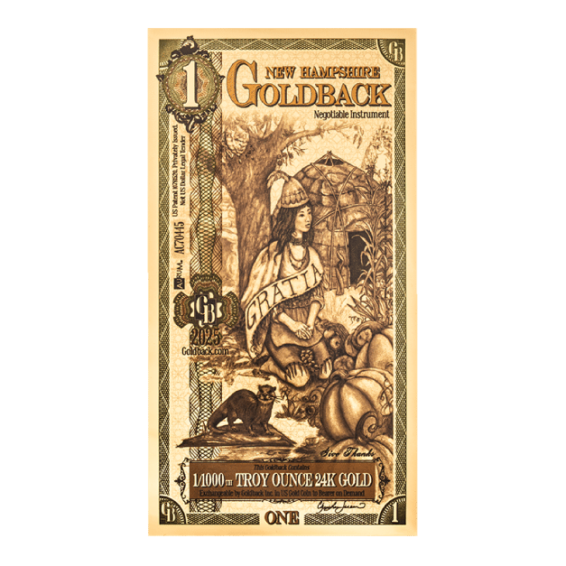 2025 1 New Hampshire Goldback front