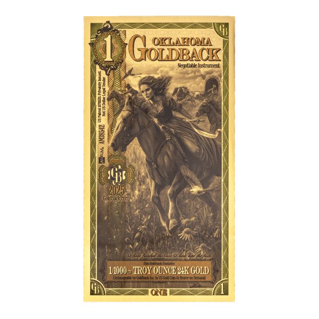 2025 1 Oklahoma Goldback front