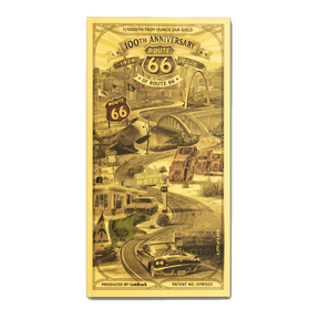 1 Route 66 Goldback 100th Anniversary gold note - front