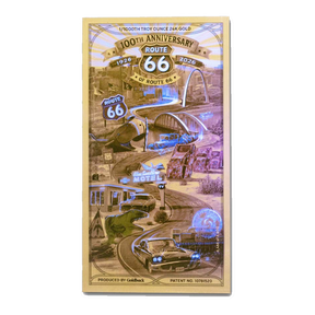 1 Route 66 Goldback 100th Anniversary gold note - detail