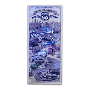 1 Route 66 Silverback 100th Anniversary silver note - detail