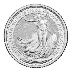 1oz silver Britannia – quarter-ounce silver Britannia from the same range