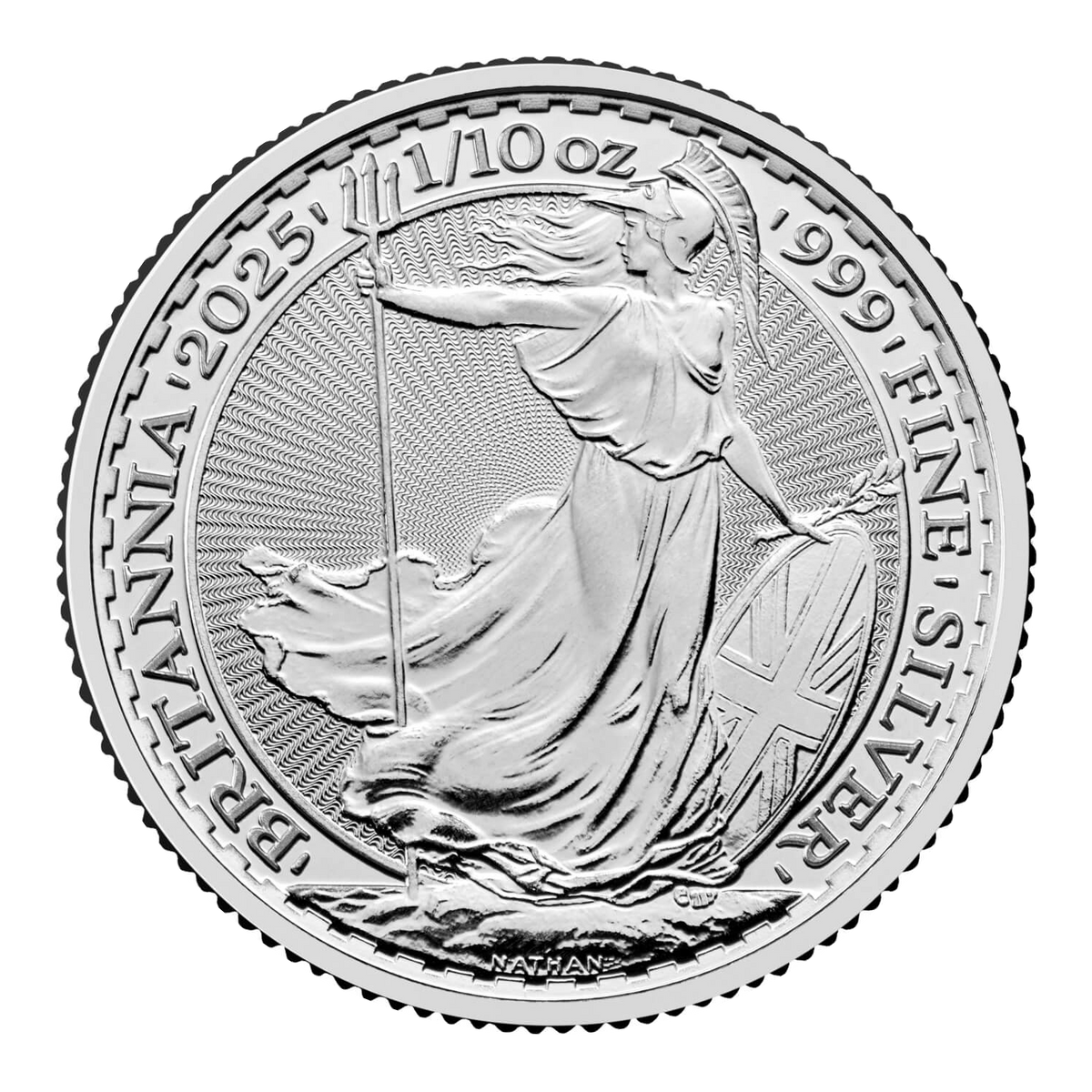 1oz silver Britannia – tenth-ounce silver Britannia from the same range