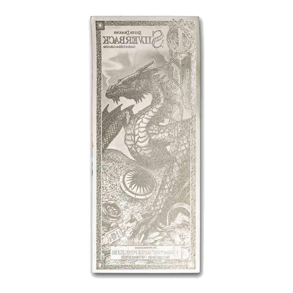 2024 1 Silverback Silver Note Silver Dragon - Red – reverse, showing the silver layer