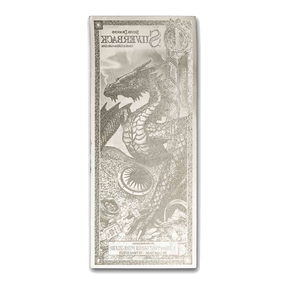 2024 1 Silverback Silver Note Silver Dragon - Red – reverse, showing the silver layer