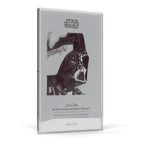 2026 Niue Star Wars Darth Vader 5g Silver Foil – angled view of the foil in its frame