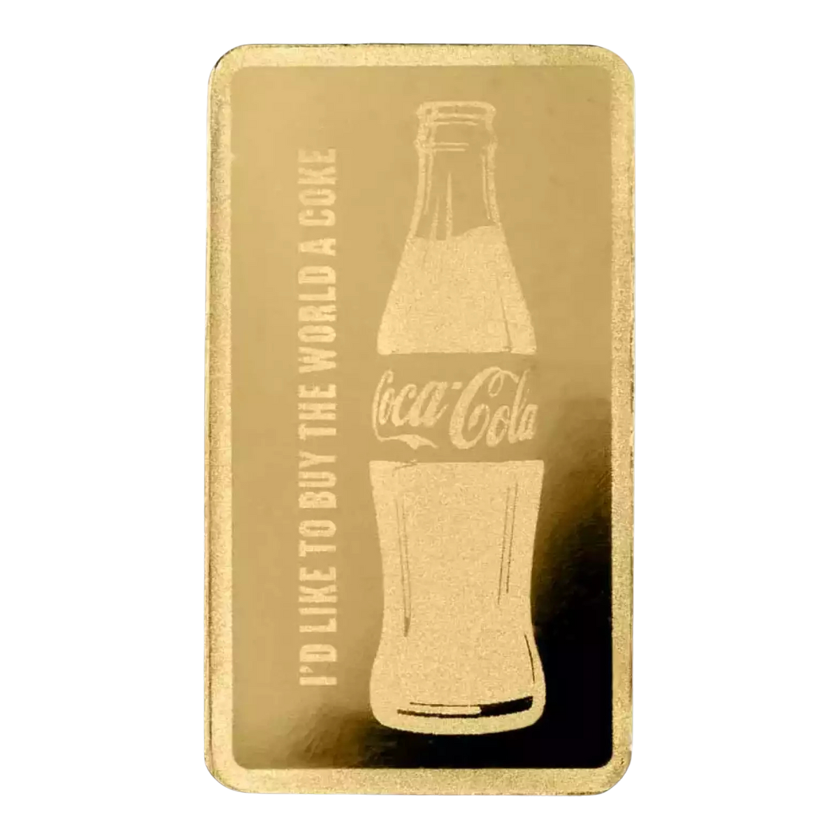 Coca-Cola half gram gold bar bottle design