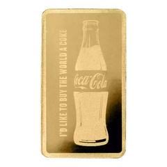 Coca-Cola half gram gold bar bottle design