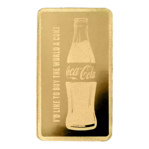 Coca-Cola half gram gold bar bottle design