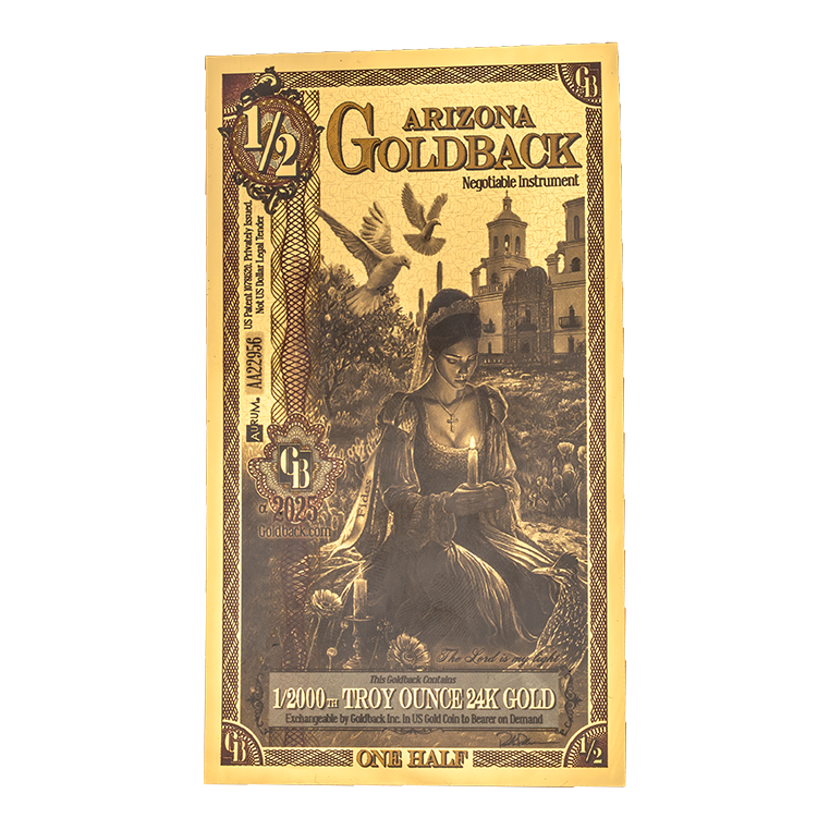 ½ Arizona Goldback - Aurum Gold Foil Note (24k)